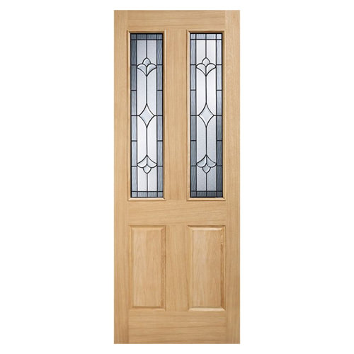 LPD Salisbury Un-Finished Oak 2-Panels 2-Lites External Obscure Glazed Warmer Door