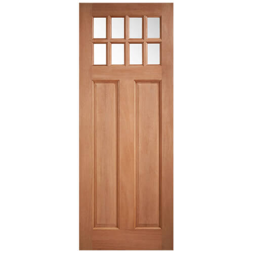 LPD Chigwell Un-Finished Hardwood 2-Panels 8-Lites External Clear Glazed Door