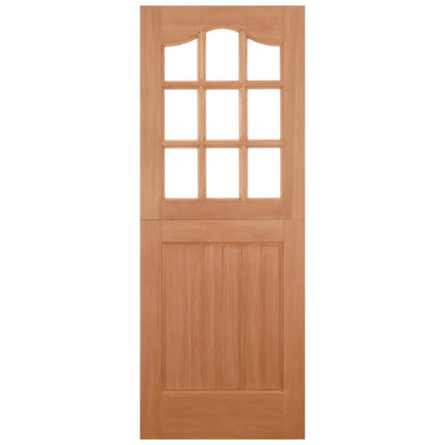 LPD Stable Un-Finished Hardwood 1-Panel 9-Lites M And T External Unglazed Door