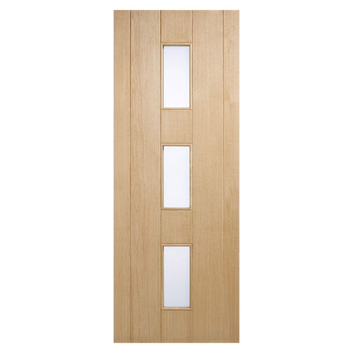 LPD Copenhagen Un-Finished Oak 5-Panels 3-Lites External Obscure Glazed Door