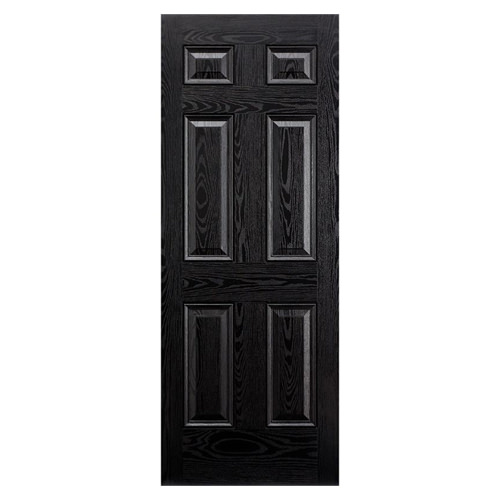 LPD Colonial Pre-Finished Black 6-Panels External Door