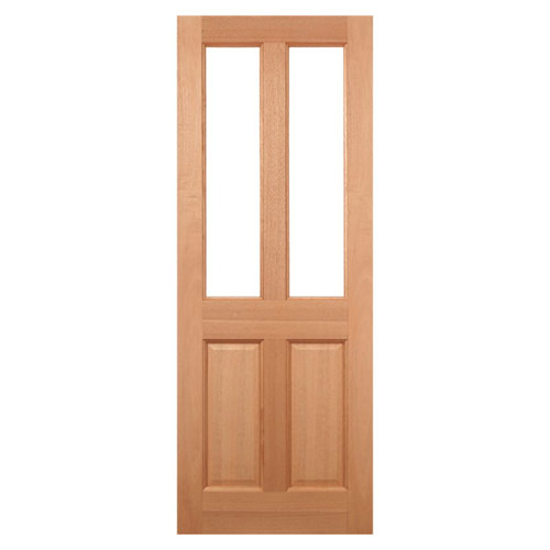 LPD Malton Un-Finished Hardwood 2-Panels 2-Lites External Frosted Glazed Door