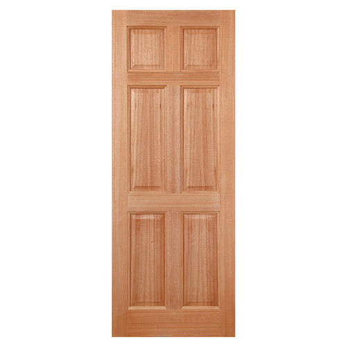 LPD Colonial Un-Finished Hardwood 6-Panels External M And T Door