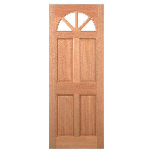 LPD Carolina Un-Finished Hardwood 4-Panels 4-Lites External Clear Glazed Door