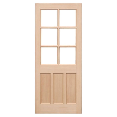 LPD KXT Un-Finished Hemlock 3-Panels 6-Lites External Unglazed Door
