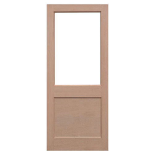 LPD 2XG Un-Finished Hemlock 1-Panel 1-Lite External Unglazed Door