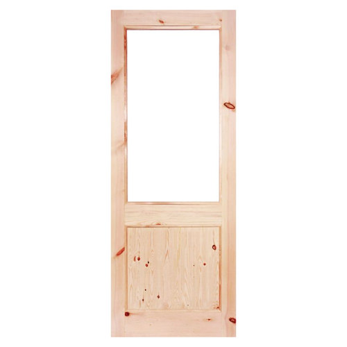 LPD 2XG Un-Finished Solid Redwood 1-Panel 1-Lite External Unglazed Door