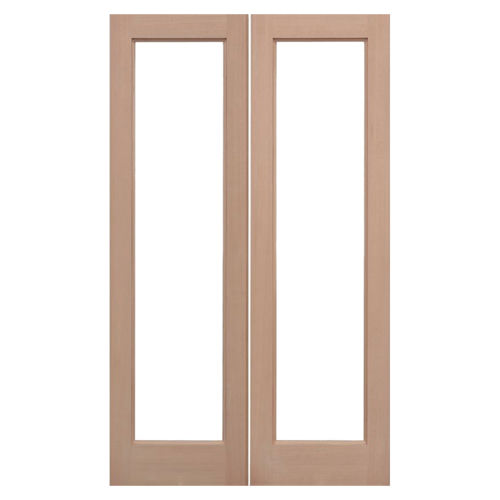 LPD Pattern 20 2-Lites Un-Finished Hemlock Unglazed External Pair Door