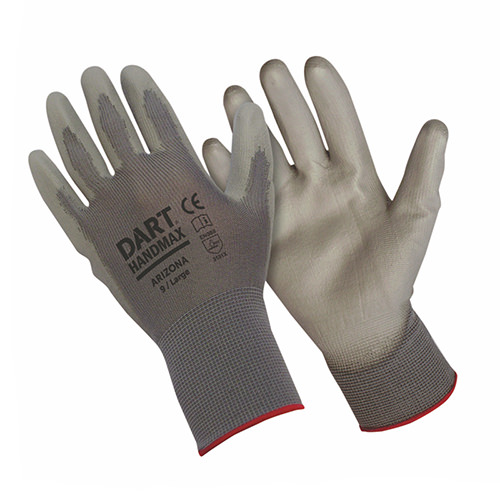 Dart Handmax Arizona Grey PU Glove Pack Of 12 Pairs