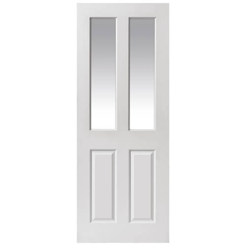JB Kind Canterbury White Primed 2-Panels 2-Lites Internal Glazed Door