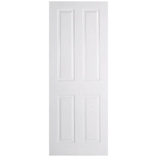 LPD Textured Un-Finished White Moulded 4-Panels Internal Door