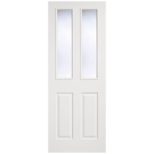 LPD Textured Un-Finished White 2-Panels 2-Lites Internal Glazed Door