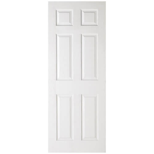LPD Textured Un-Finished White Moulded 6-Panels Internal Door