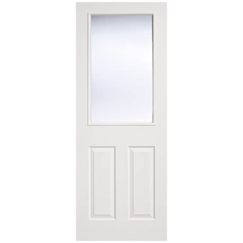 LPD Textured Primed White Moulded 2-Panels 1-Lite Internal Glazed Door