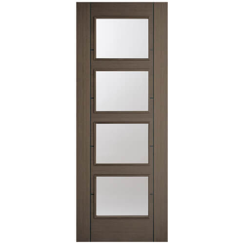 LPD Vancouver Pre-Finished Chocolate Grey 5-Panels 4-Lites Internal Glazed Door