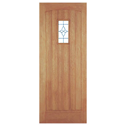 LPD Cottage Un-Finished Hardwood 1-Panel 1-Lite External Leaded Obscure Glazed Door