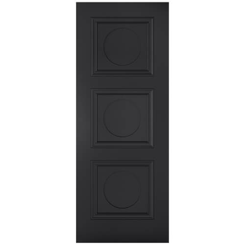 LPD Antwerp Black Primed 3-Panels Internal Fire Door