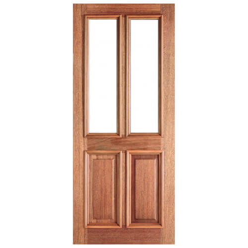 LPD Derby Un-Finished Hardwood 2-Panels 2-Lites External Unglazed Door