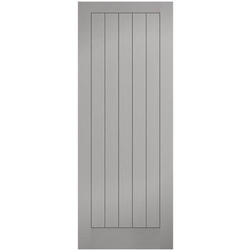 LPD Textured Vertical Pre-Finished Grey Moulded 5-Panels Internal Door