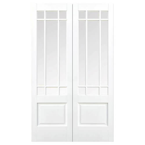 LPD Downham White Primed 18-Lites Internal Glazed Door Pair