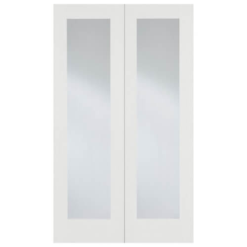LPD Pattern 20 White Primed 2-Lites Internal Glazed Pair Door