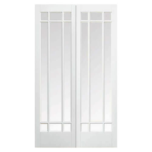 LPD Manhattan White Primed 18-Lites Internal Glazed Pair Door