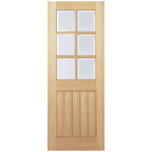 LPD Mexicano Un-Finished Oak 6-Lites 5-Panels Internal Glazed Door