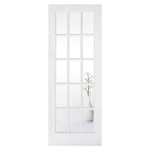 LPD SA77 White Primed 15-Lites Internal Glazed Door
