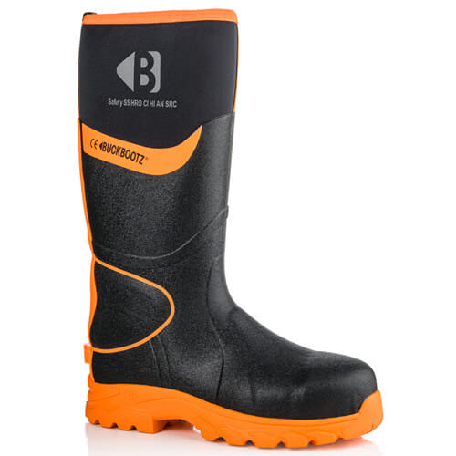 Buckler BBZ6000 Black-Orange High Visibility Safety Wellington Boot
