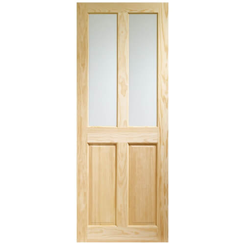 XL Joinery Victorian Un-Finished Clear Pine 2-Panels 2-Lites Internal Glazed Door