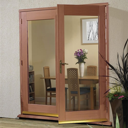 XL Joinery La Porte Un-Finished Hardwood French Door Set With Brass Hardware