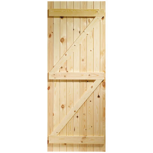 XL Joinery Un-Finished Solid Knotty Pine External Ledged And Braced Gate