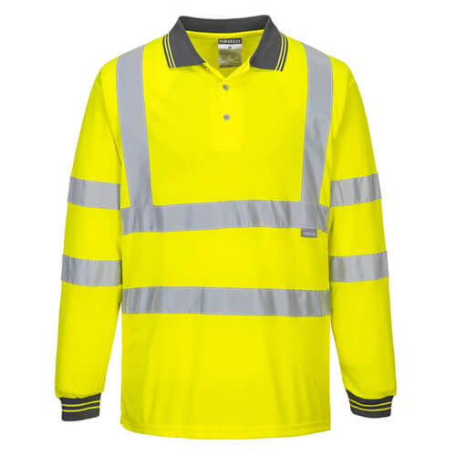 Portwest S277 High Visibility Long Sleeved Polo T-Shirt