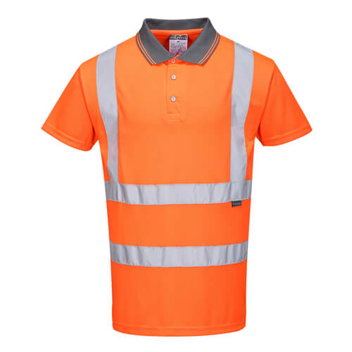 Portwest RT22 High Visibility Orange Short Sleeved Polo RIS T-Shirt