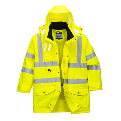 Portwest S427 High Visibility 7 In 1 Yellow Traffic Jacket