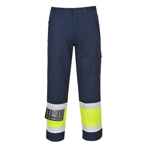 Portwest MV26 High Visibility Yellow-Navy Modaflame Trouser