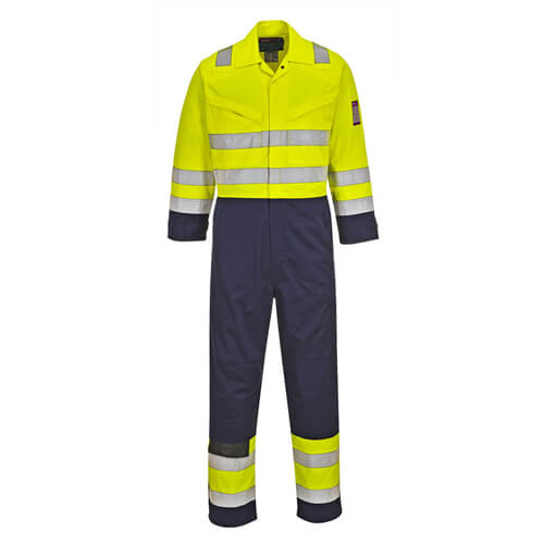 Portwest MV28 High Visibility Yellow-Navy Modaflame Coverall