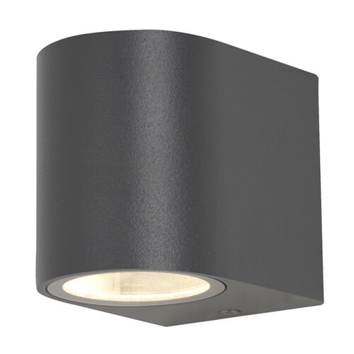 Zinc Antar Up Or Down Textured Black Wall Fitting IP44 Light