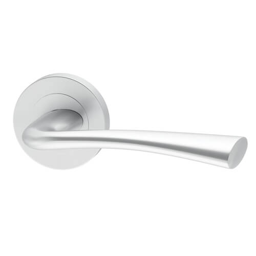 XL Joinery Havel Satin Chrome Plated Lever Round Rose Fire Door Handle Pack