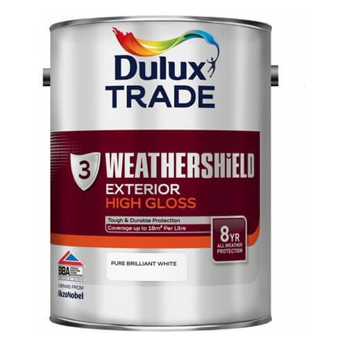 Dulux Trade Weathershield Gloss Paint Pure Brilliant White