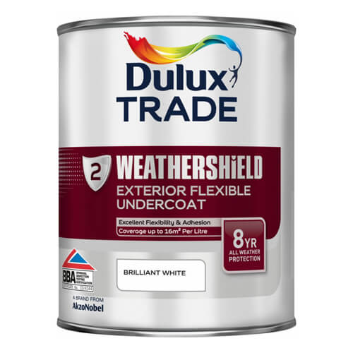 Dulux Trade Weathershield Exterior Flexible Undercoat - Brilliant White