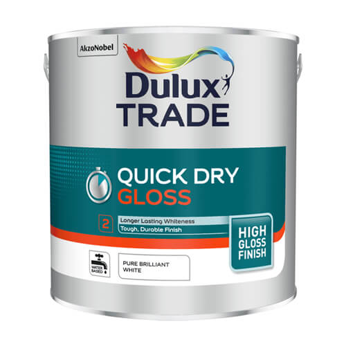 Dulux Trade Quick Dry Gloss Pure Brilliant White Paint