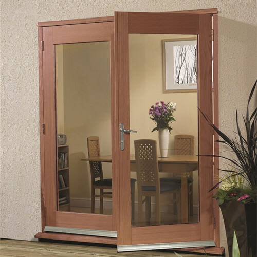 XL Joinery Un-Finished Hardwood External French Door Set With Chrome Hardware