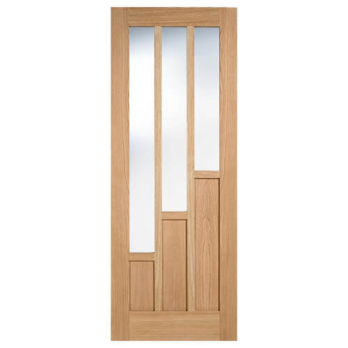 LPD Coventry Un-Finished Oak 3-Panels 3-Lites Internal Glazed Door