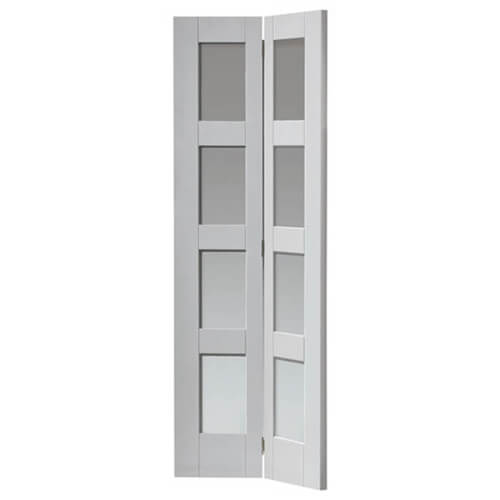 JB Kind Cayman White Primed 8-Lites Internal Bi-Fold Glazed Door