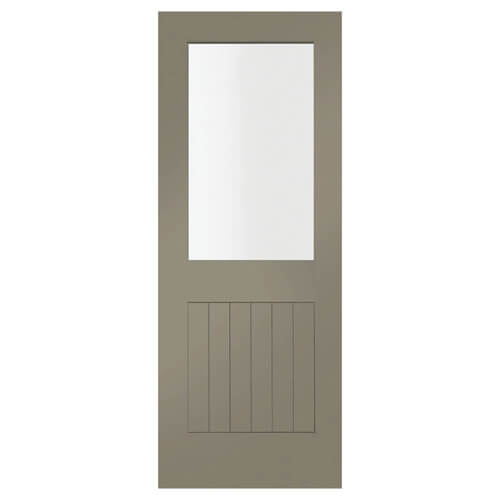 XL Joinery Suffolk Painted Slate 6-Panels 1-Lite Internal Glazed Door