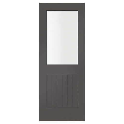 XL Joinery Suffolk Painted Cinder 6-Panels 1-Lite Internal Glazed Door