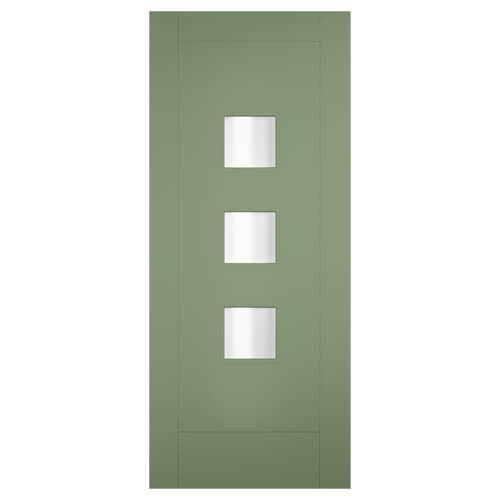 XL Joinery Tricoya Turin Painted Pale Green 3-Lites External Obscure Glazed Door