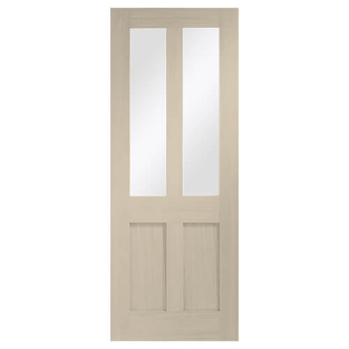 XL Joinery Malton Shaker Blanco Oak 2-Panels 2-Lites Internal Glazed Door