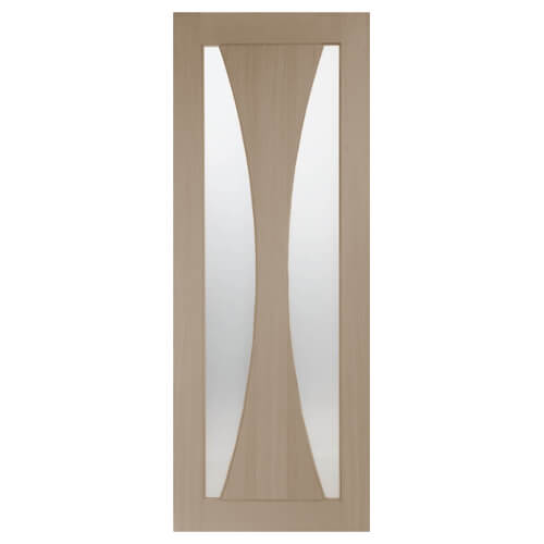 XL Joinery Verona Crema Oak 1-Panel 2-Lites Internal Glazed Fire Door